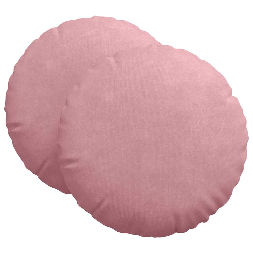 vidaXL Poduszki na siedziska 2 pcs Różowy Ø 80 x 29 cm Aksamit