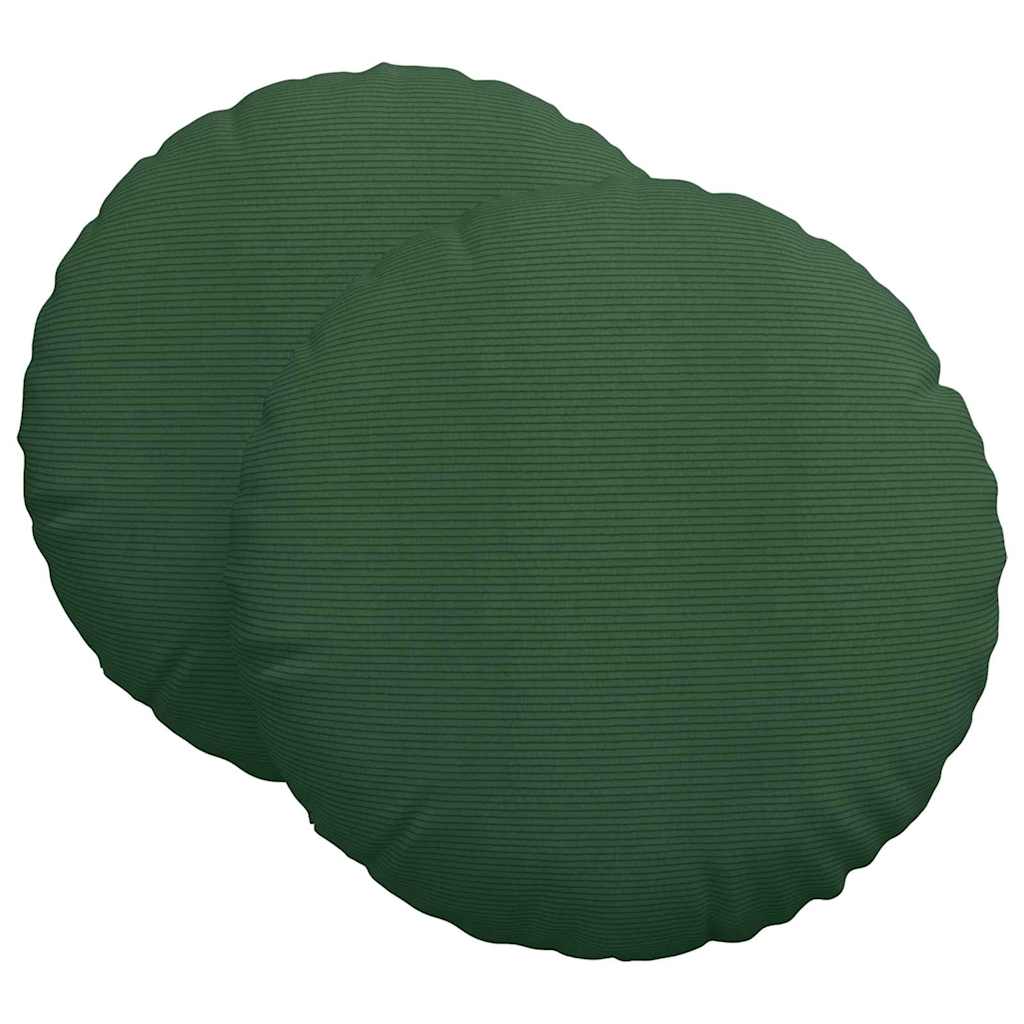 vidaXL Poduszki na siedziska 2 pcs Ciemna zieleń Ø 80 cm