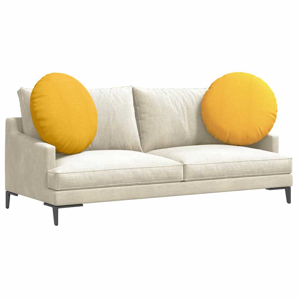 vidaXL Poduszki na siedziska 2 pcs Jasnożółty Ø 80 cm