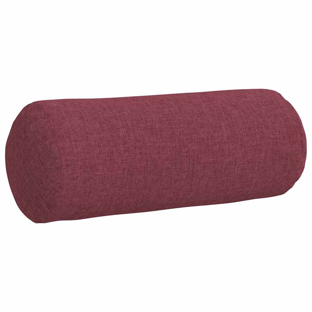 vidaXL Poduszki Wałkowe 2 pcs Czerwone wino Ø 15 x 40 cm tkanina