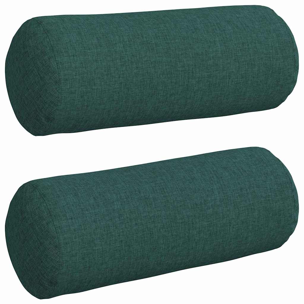 vidaXL Poduszki Wałkowe 2 pcs Ciemna zieleń Ø 15 x 40 cm tkanina