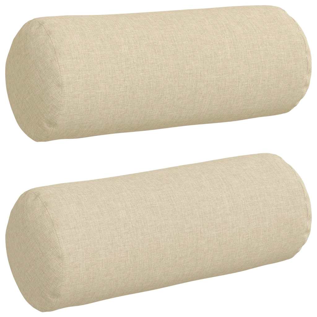 vidaXL Poduszki Wałkowe 2 pcs Kremowy Ø 15 x 40 cm tkanina