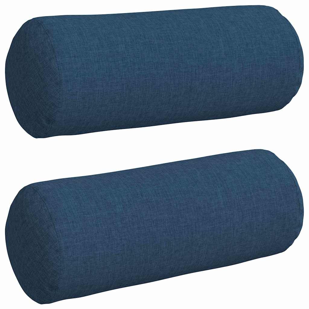 vidaXL Poduszki Wałkowe 2 pcs Niebieski Ø 15 x 40 cm tkanina