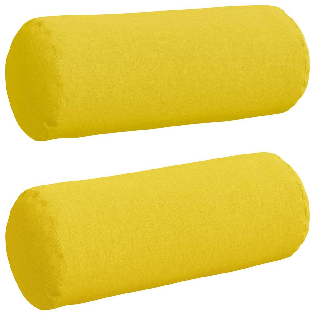 vidaXL Poduszki Wałkowe 2 pcs Jasnożółty Ø 15 x 40 cm tkanina