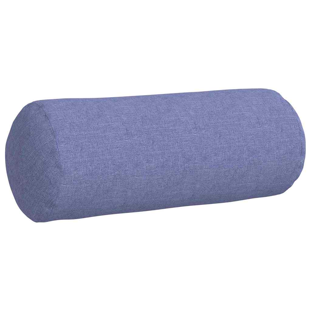 vidaXL Poduszki Wałkowe 2 pcs Niebieski dżins Ø 15 x 40 cm tkanina