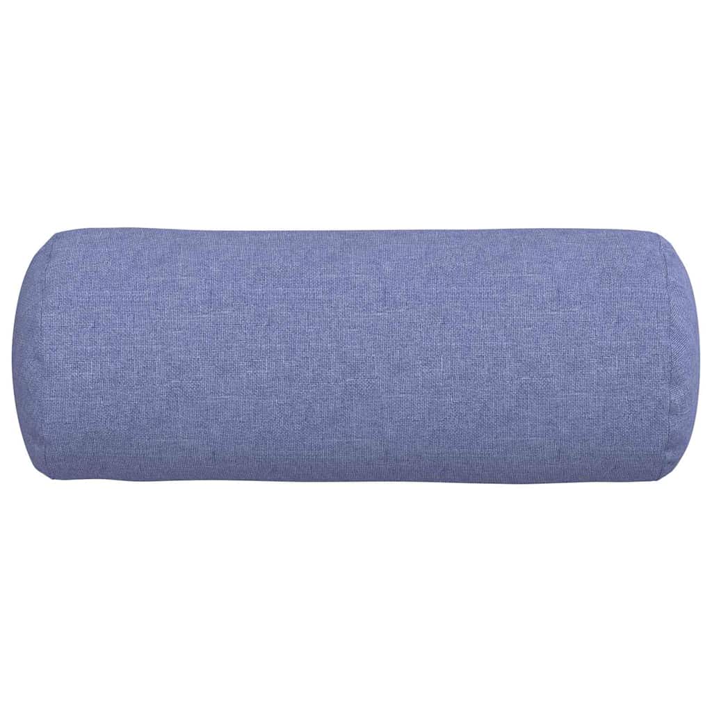vidaXL Poduszki Wałkowe 2 pcs Niebieski dżins Ø 15 x 40 cm tkanina