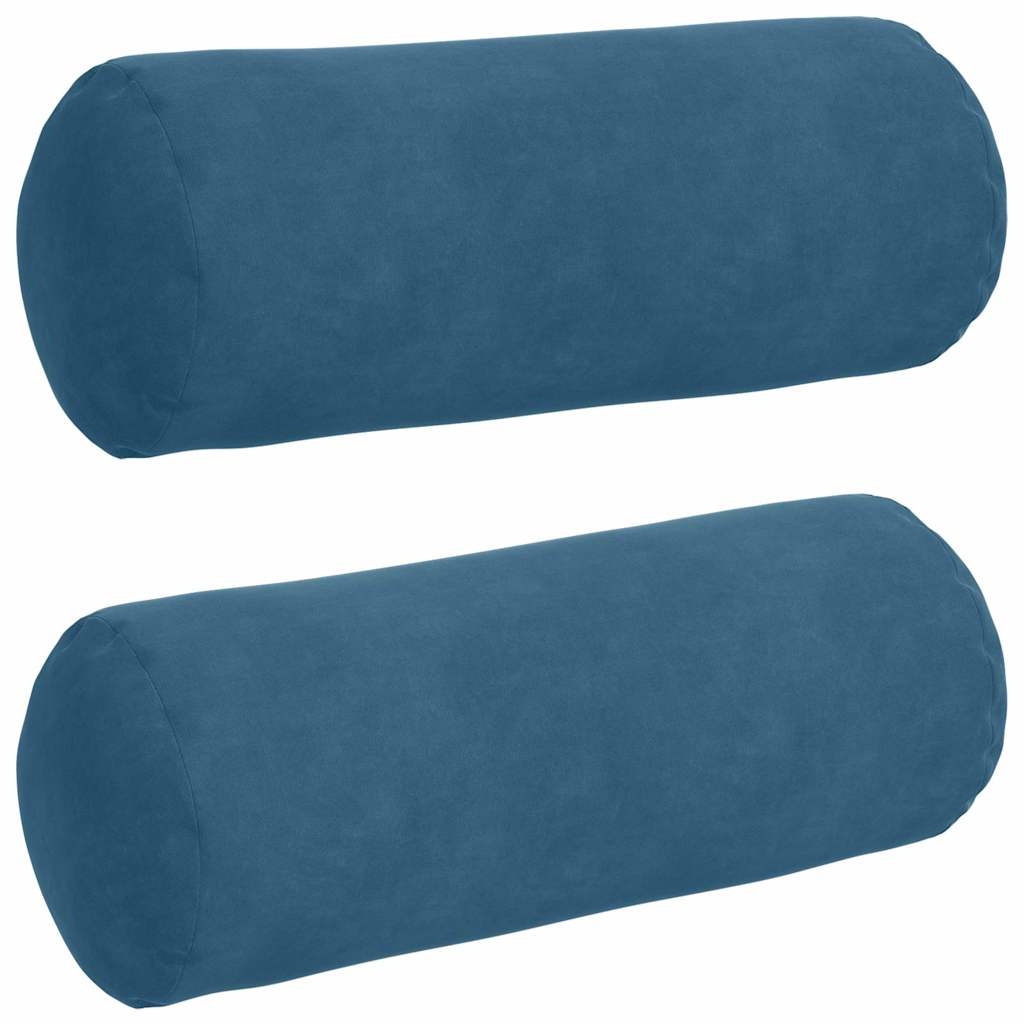 vidaXL Poduszki Wałkowe 2 pcs Niebieski Ø 15 x 40 cm
