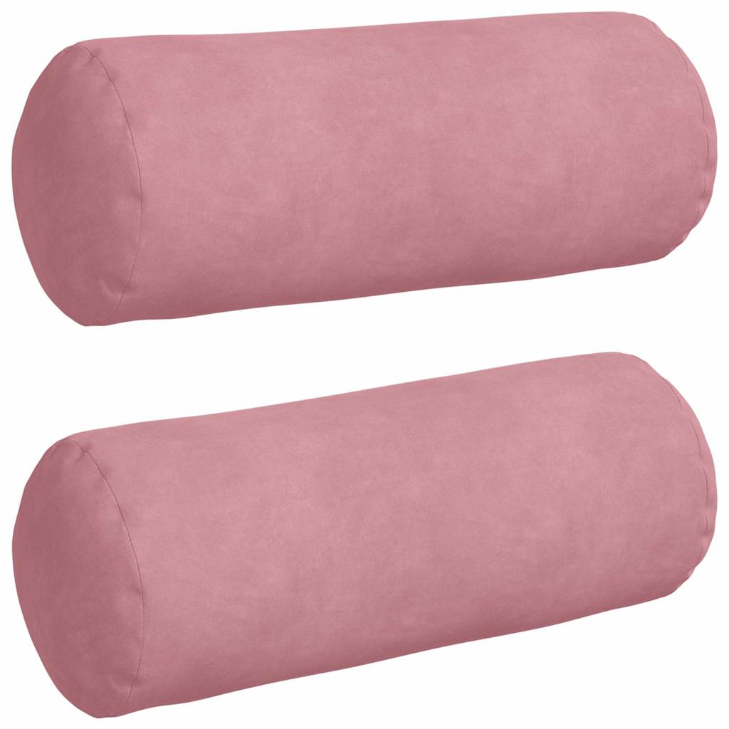 vidaXL Poduszki Wałkowe 2 pcs Różowy Ø 15 x 40 cm Tkanina sztruksowa