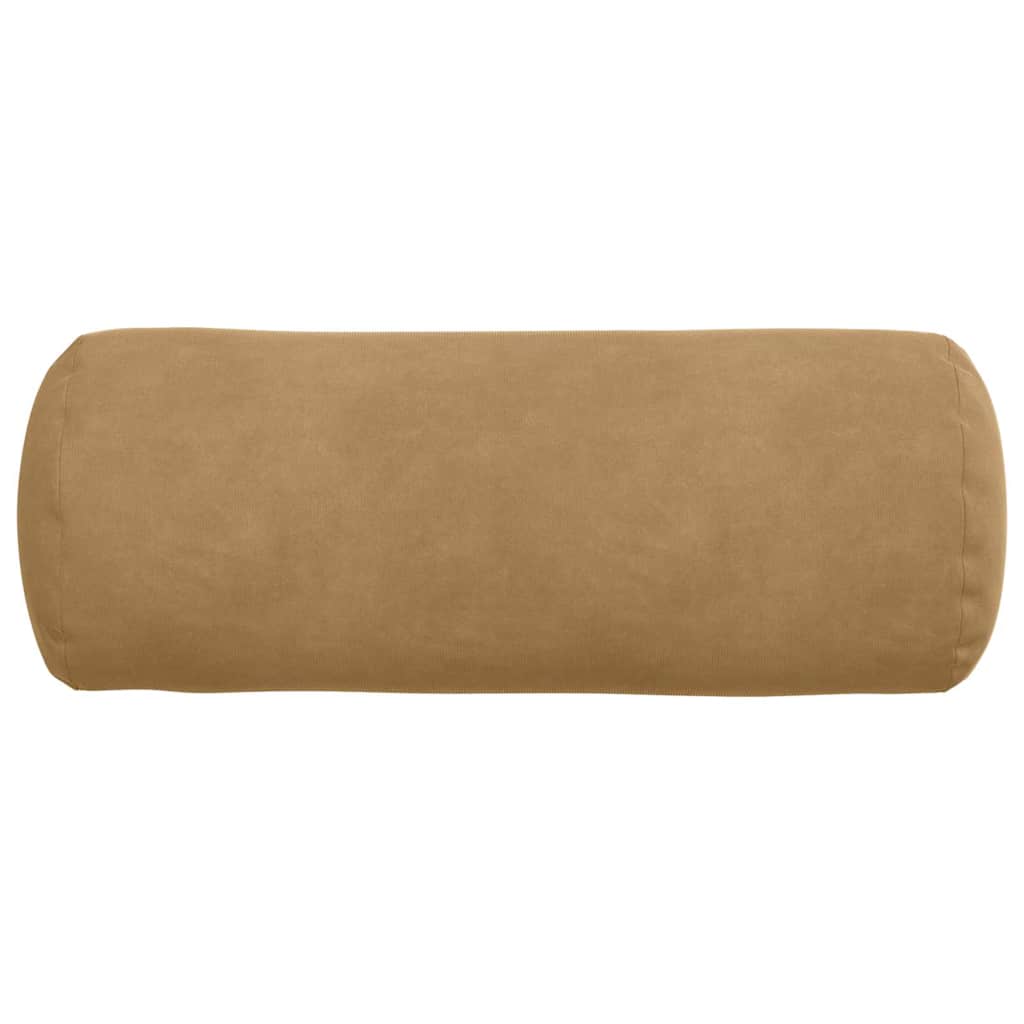 vidaXL Poduszki Wałkowe 2 pcs Brązowy Ø 15 x 40 cm Tkanina sztruksowa