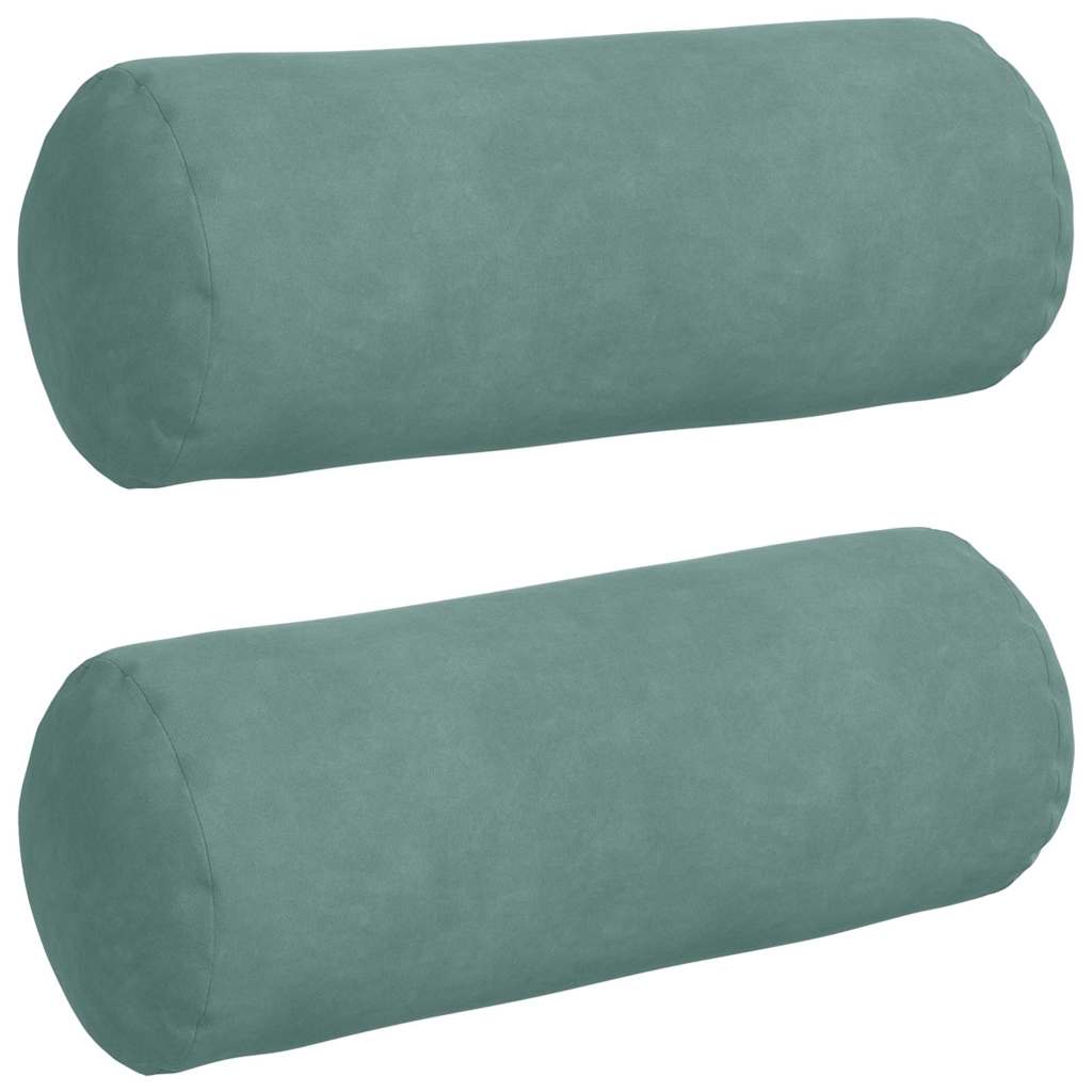 vidaXL Poduszki Wałkowe 2 pcs Zielony morski Ø 15 x 40 cm