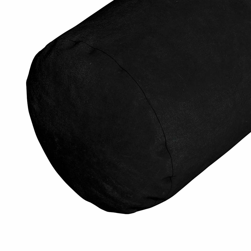 vidaXL Poduszki Wałkowe 2 pcs Czarny Ø 15 x 40 cm Tkanina mikrofibrowa