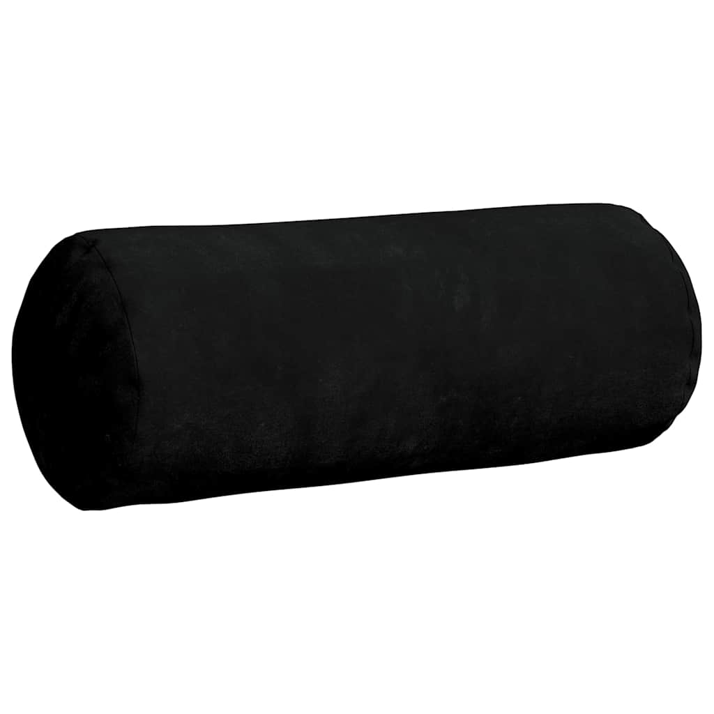 vidaXL Poduszki Wałkowe 2 pcs Czarny Ø 15 x 40 cm Tkanina mikrofibrowa