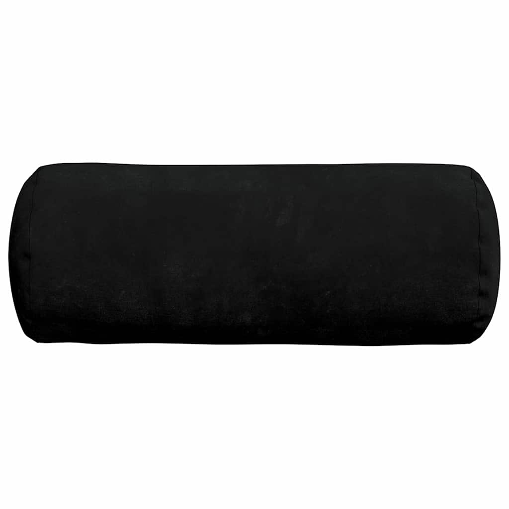 vidaXL Poduszki Wałkowe 2 pcs Czarny Ø 15 x 40 cm Tkanina mikrofibrowa