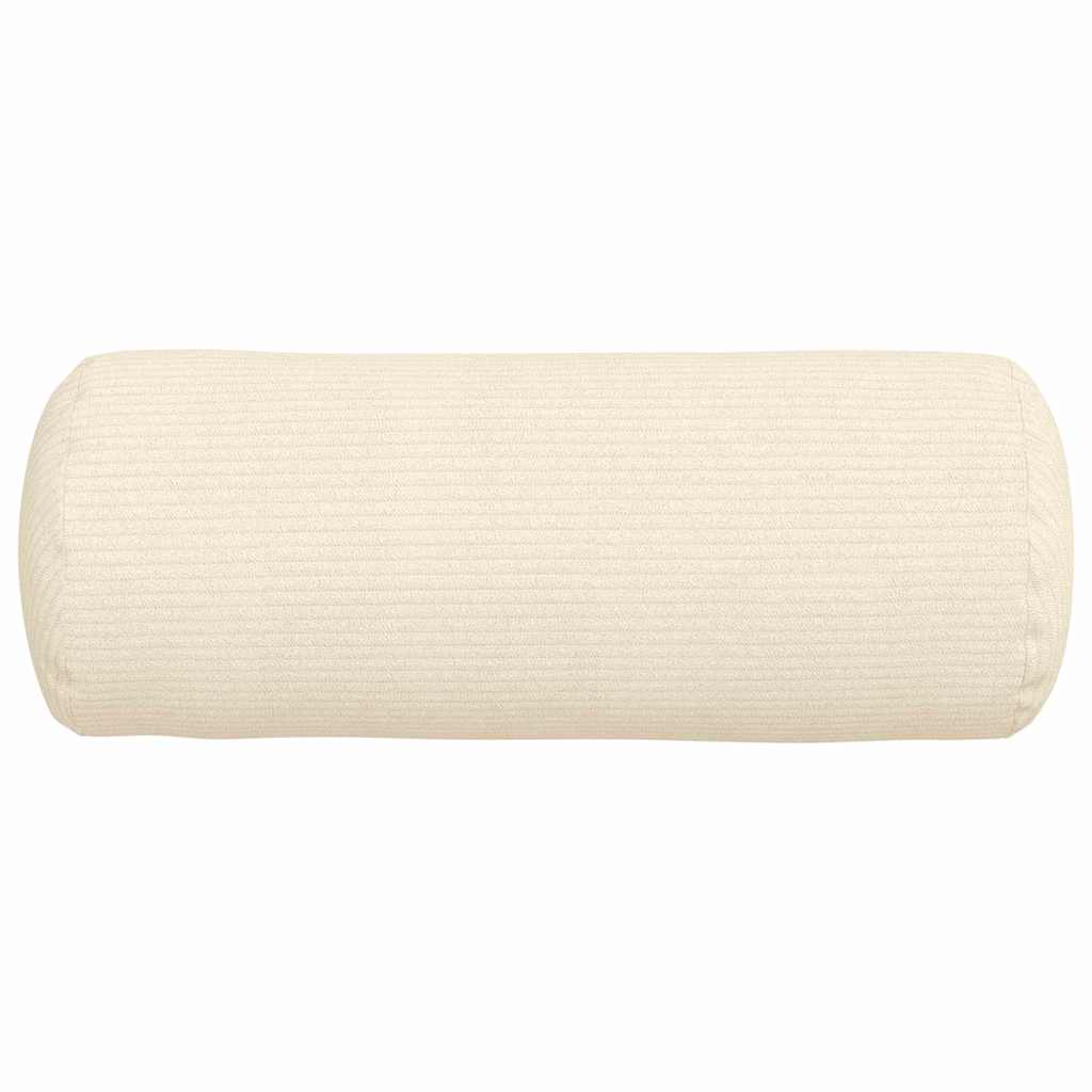 vidaXL Poduszki Wałkowe 2 pcs Kremowy Ø 15 x 40 cm Tkanina sztruksowa