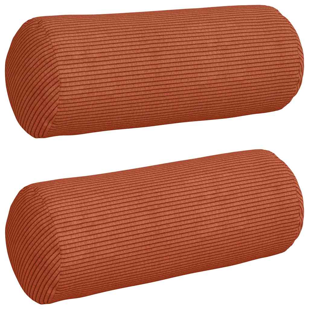 vidaXL Poduszki Wałkowe 2 pcs Czerwono-pomarańczowy Ø 15 x 40 cm