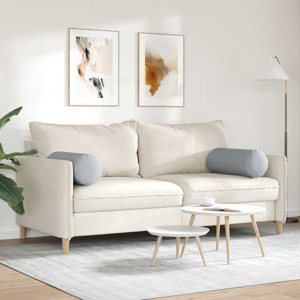 vidaXL Poduszki Wałkowe 2 pcs Jasnoszary Ø 25 x 70 cm tkanina