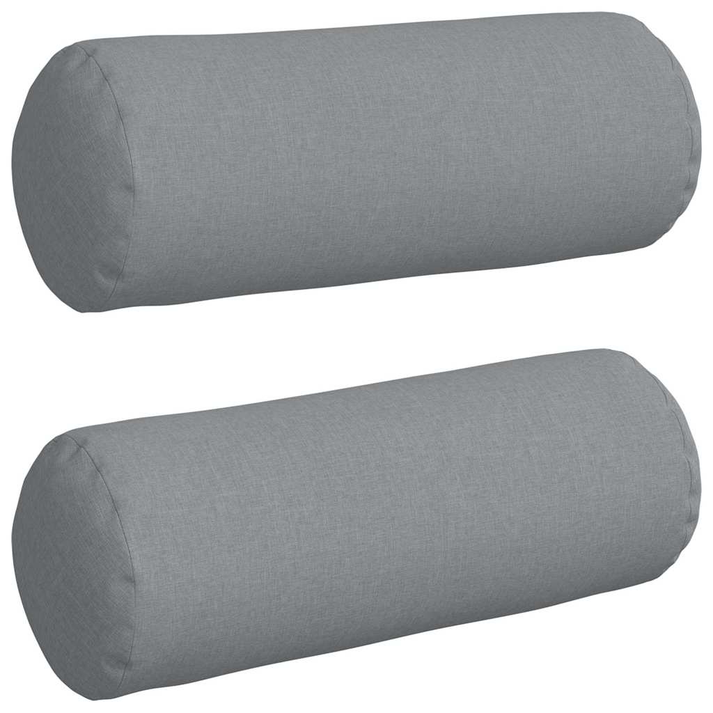 vidaXL Poduszki Wałkowe 2 pcs Jasnoszary Ø 25 x 70 cm tkanina