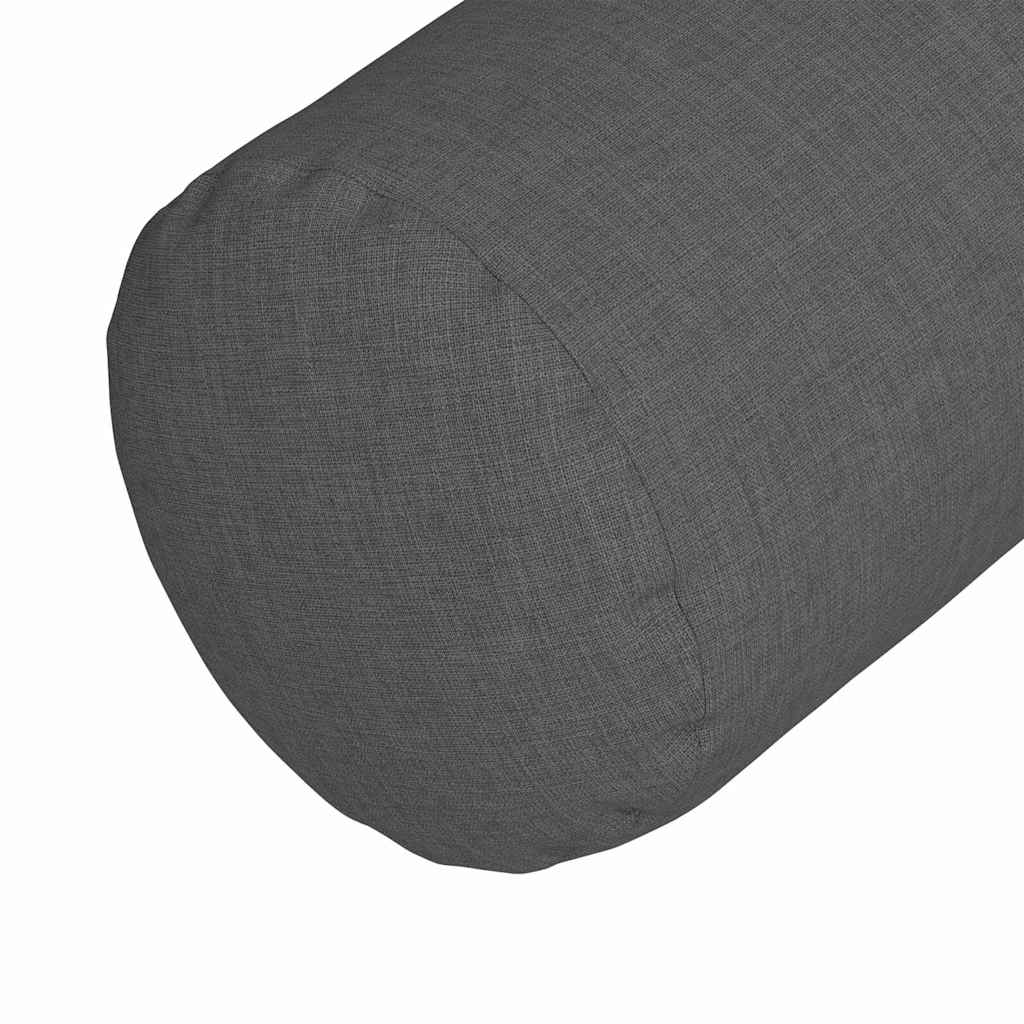 vidaXL Poduszki Wałkowe 2 pcs Ciemnoszary Ø 25 x 70 cm tkanina