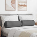 vidaXL Poduszki Wałkowe 2 pcs Ciemnoszary Ø 25 x 70 cm tkanina
