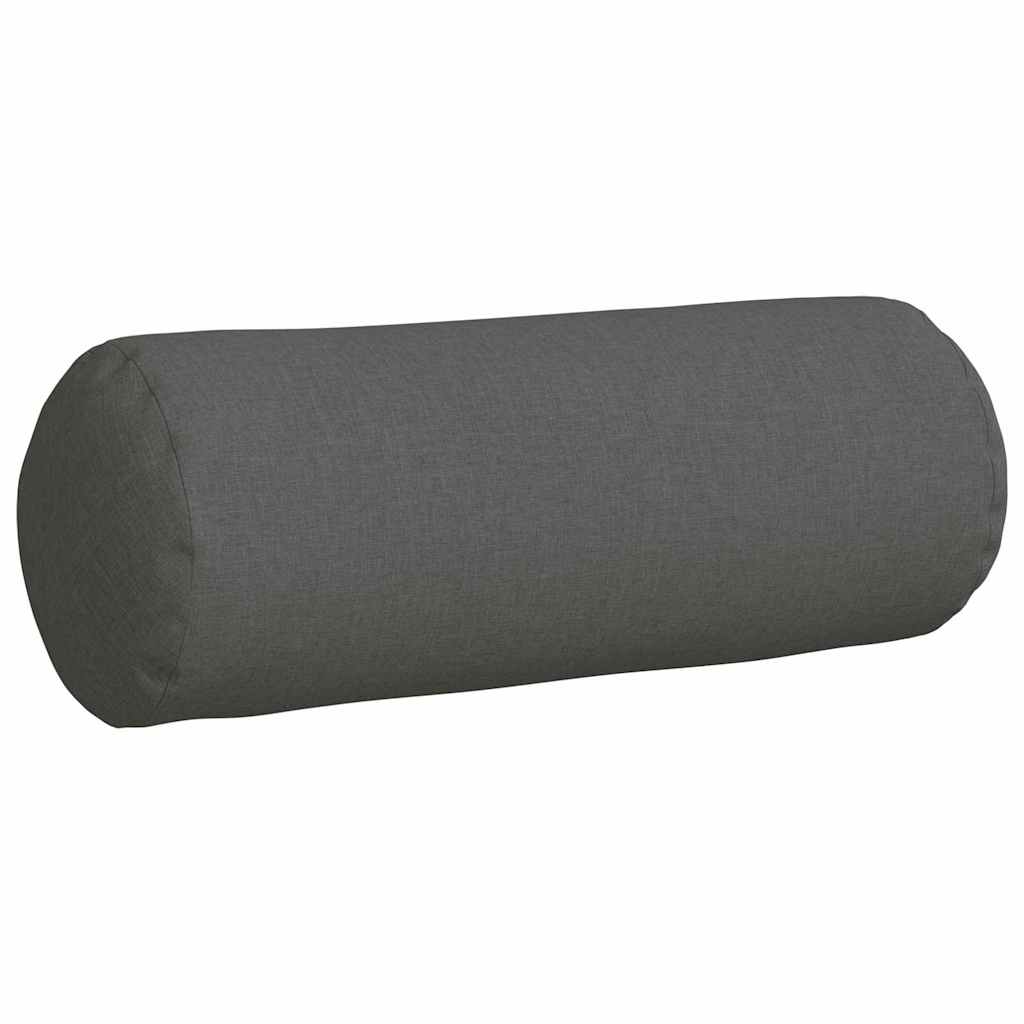vidaXL Poduszki Wałkowe 2 pcs Ciemnoszary Ø 25 x 70 cm tkanina