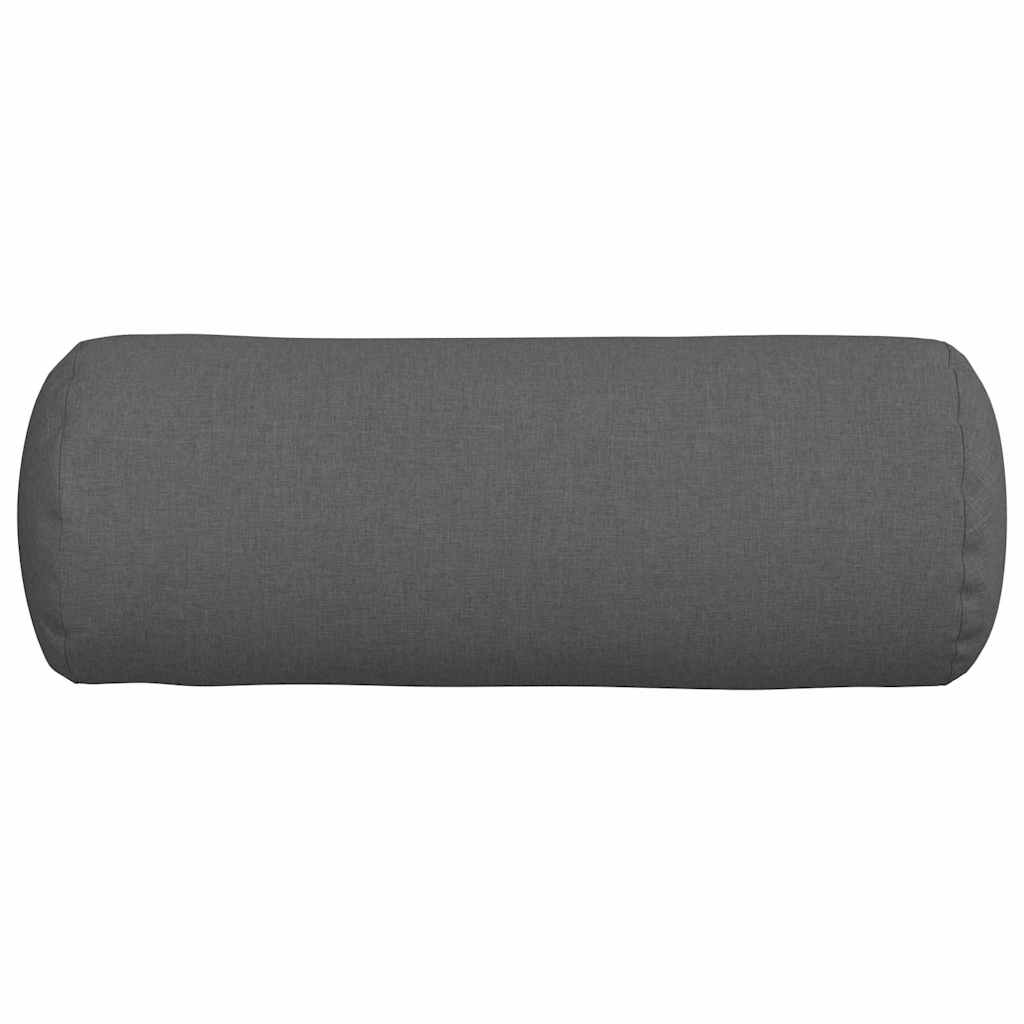 vidaXL Poduszki Wałkowe 2 pcs Ciemnoszary Ø 25 x 70 cm tkanina
