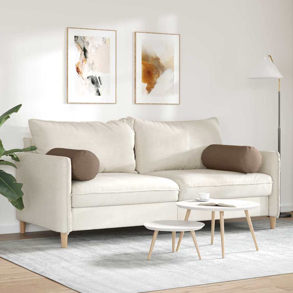 vidaXL Poduszki Wałkowe 2 pcs Brązowy Ø 25 x 70 cm tkanina