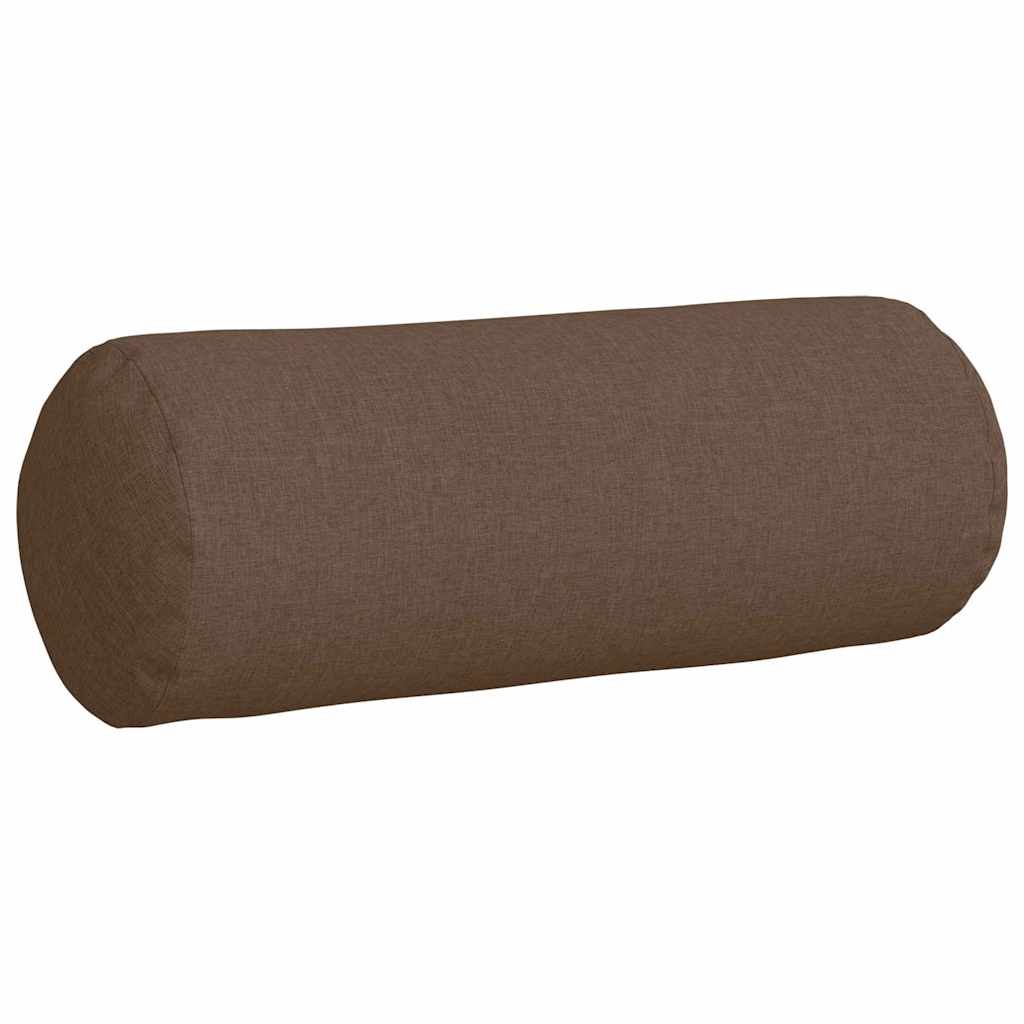 vidaXL Poduszki Wałkowe 2 pcs Brązowy Ø 25 x 70 cm tkanina