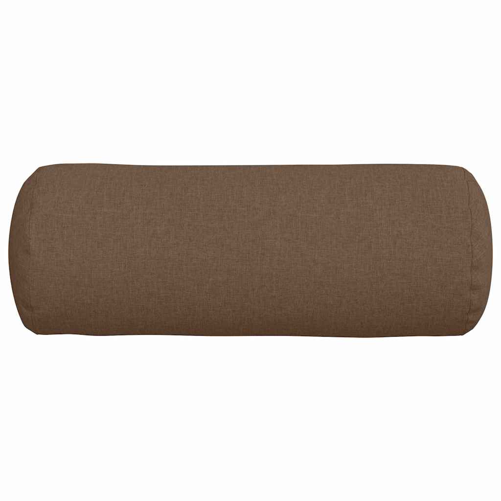vidaXL Poduszki Wałkowe 2 pcs Brązowy Ø 25 x 70 cm tkanina