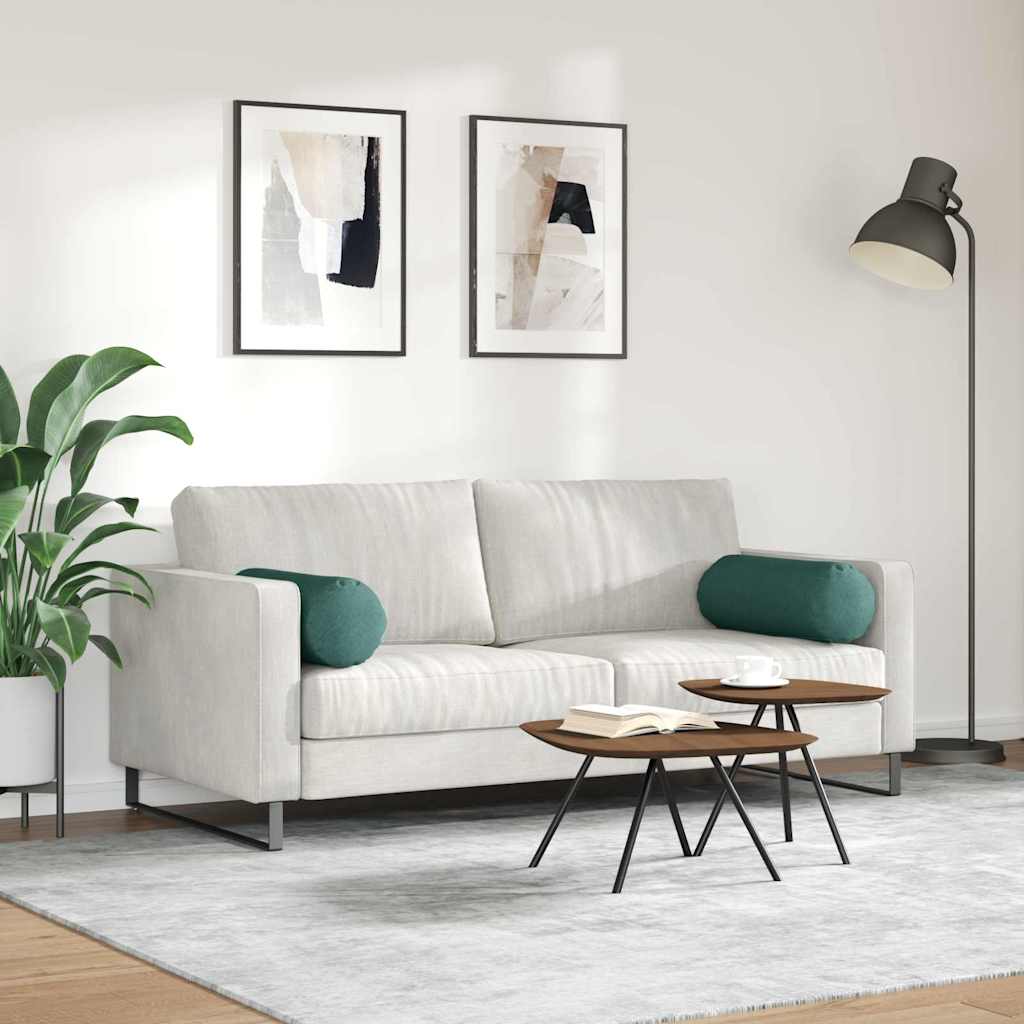 vidaXL Poduszki Wałkowe 2 pcs Ciemna zieleń Ø 25 x 70 cm tkanina