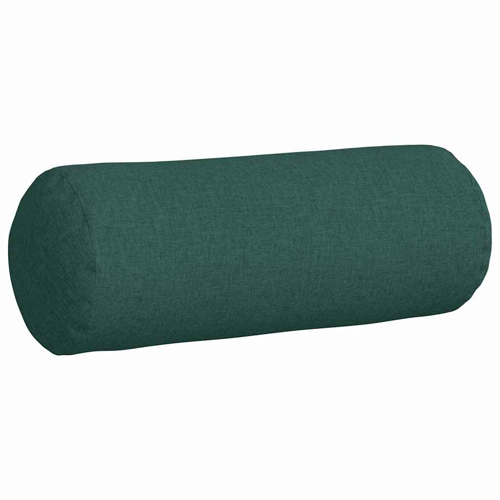 vidaXL Poduszki Wałkowe 2 pcs Ciemna zieleń Ø 25 x 70 cm tkanina