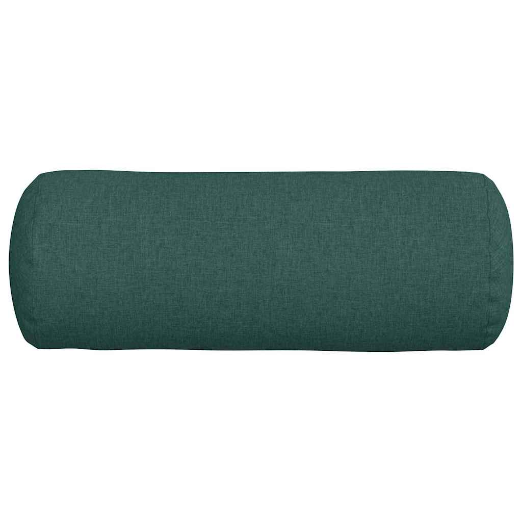 vidaXL Poduszki Wałkowe 2 pcs Ciemna zieleń Ø 25 x 70 cm tkanina