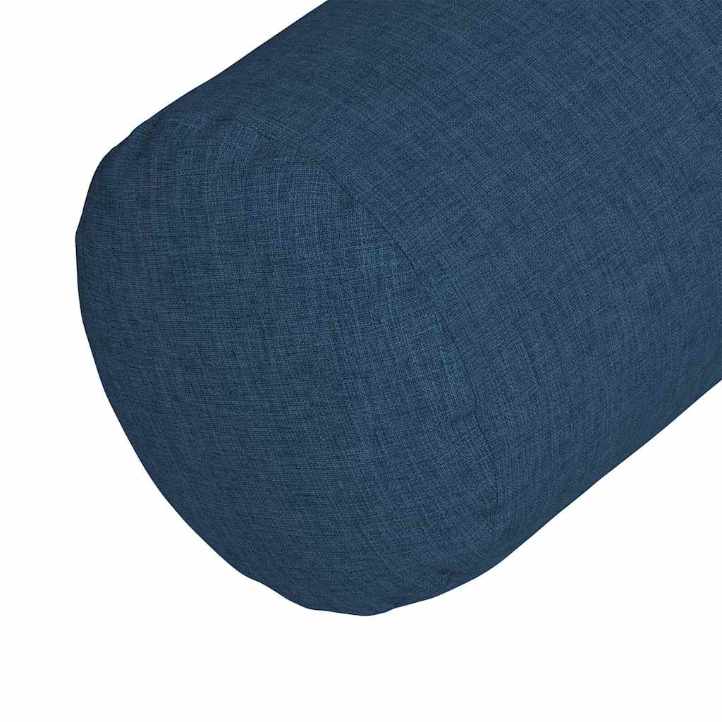 vidaXL Poduszki Wałkowe 2 pcs Niebieski Ø 25 x 70 cm tkanina