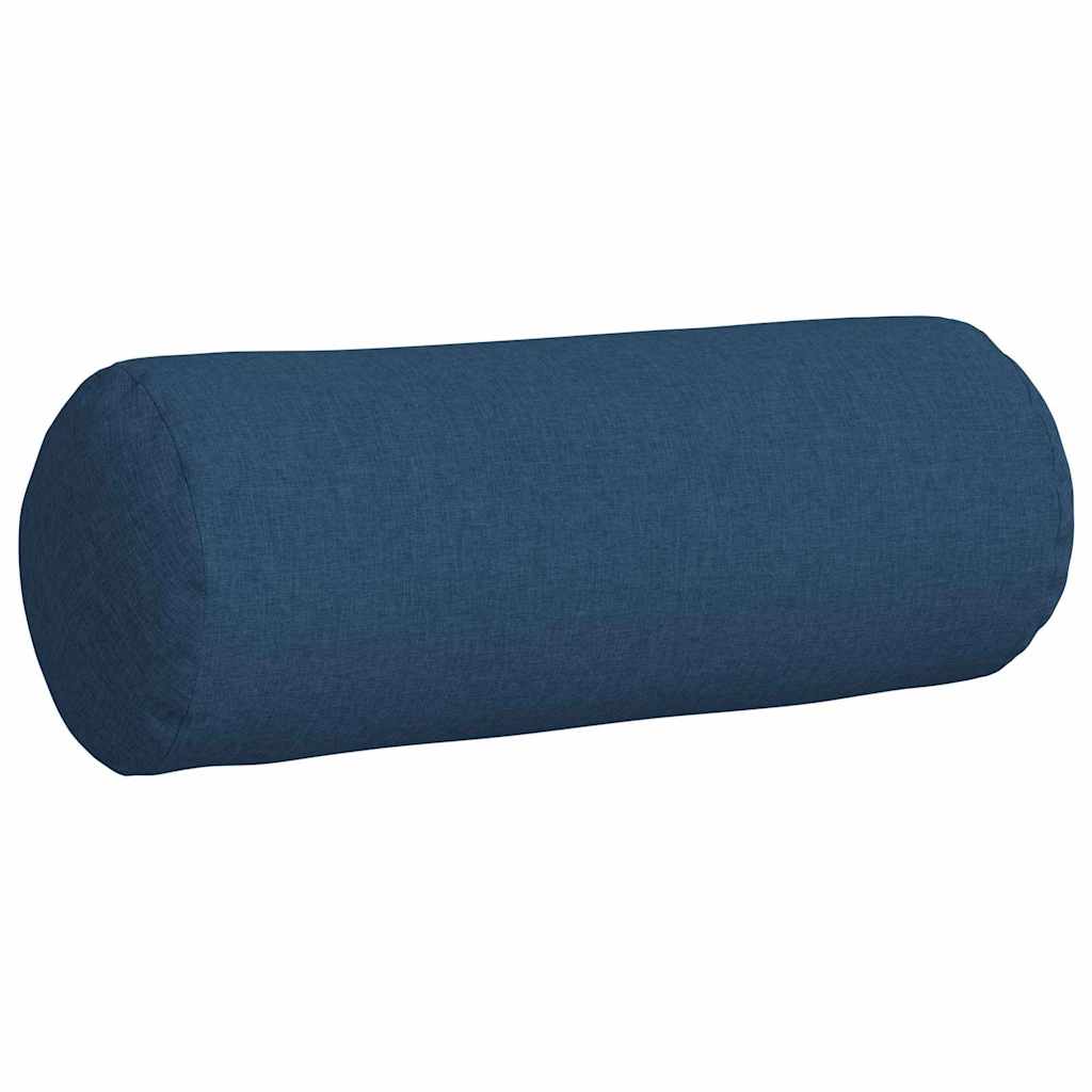 vidaXL Poduszki Wałkowe 2 pcs Niebieski Ø 25 x 70 cm tkanina