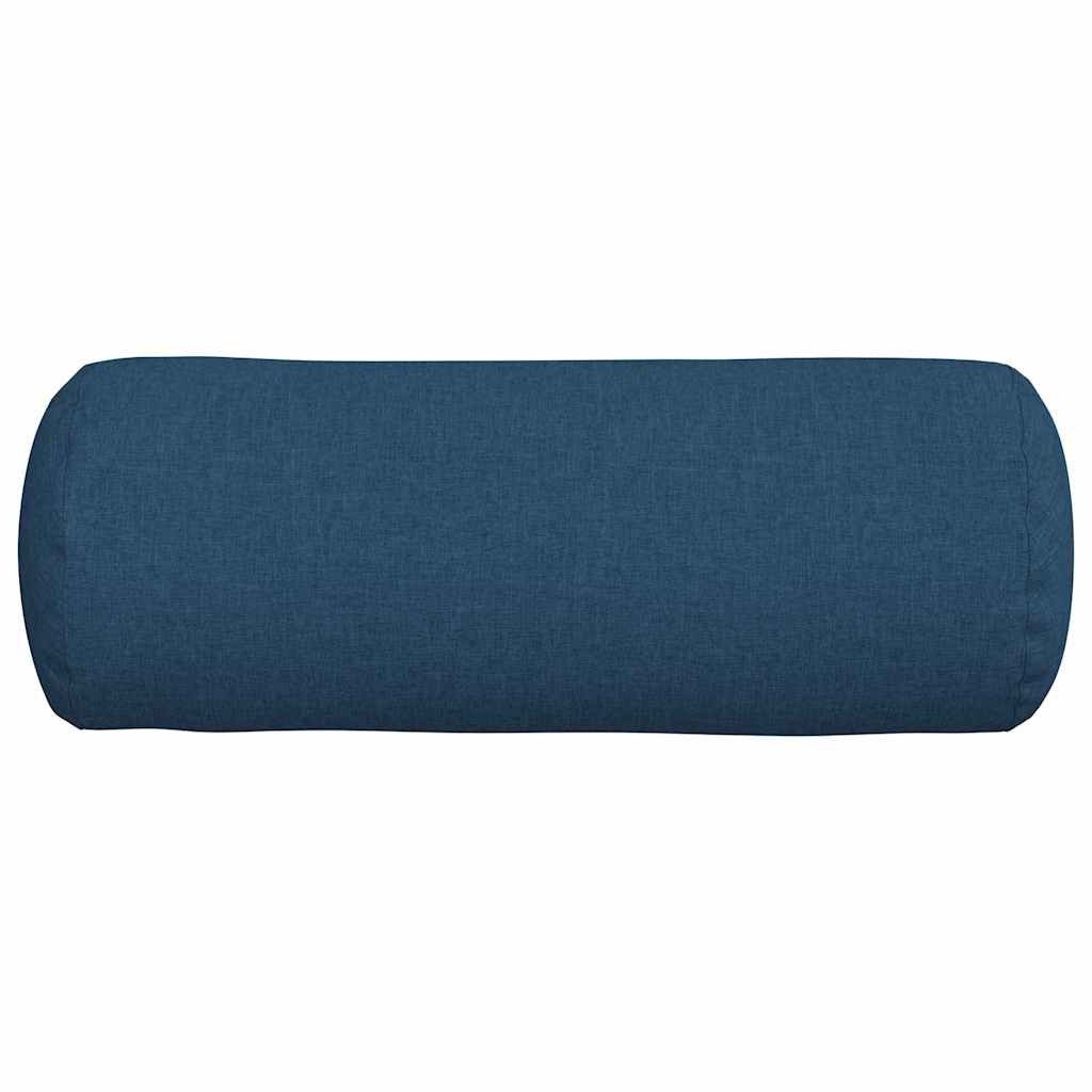 vidaXL Poduszki Wałkowe 2 pcs Niebieski Ø 25 x 70 cm tkanina