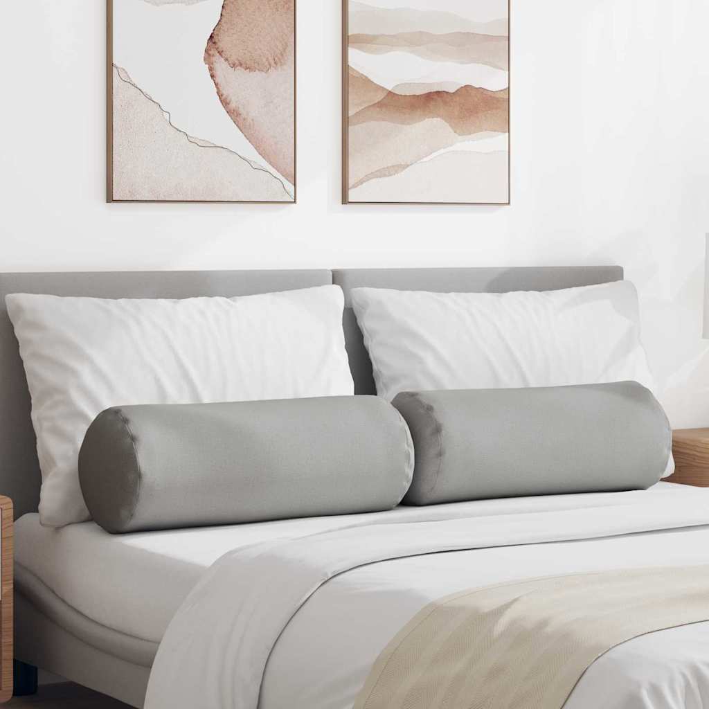 vidaXL Poduszki Wałkowe 2 pcs Szary chmur Ø 25 x 70 cm tkanina