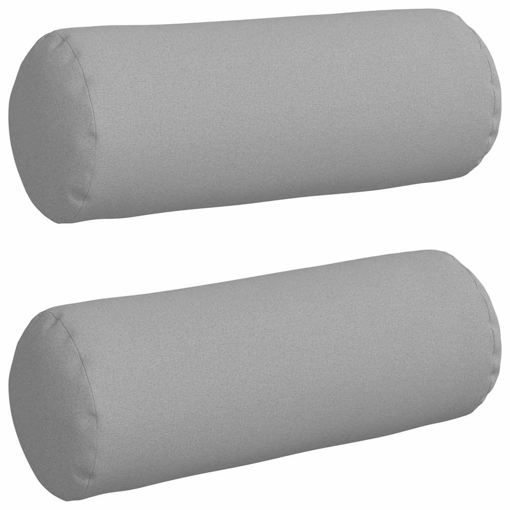 vidaXL Poduszki Wałkowe 2 pcs Szary chmur Ø 25 x 70 cm tkanina