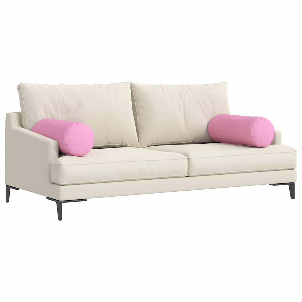 vidaXL Poduszki Wałkowe 2 pcs Różowy Ø 25 x 70 cm tkanina