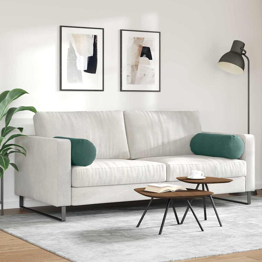 vidaXL Poduszki Wałkowe 2 pcs Ciemna zieleń Ø 25 x 70 cm