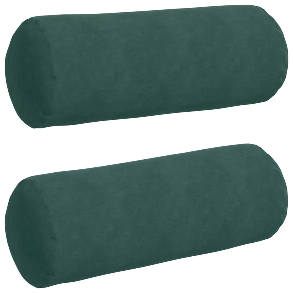vidaXL Poduszki Wałkowe 2 pcs Ciemna zieleń Ø 25 x 70 cm