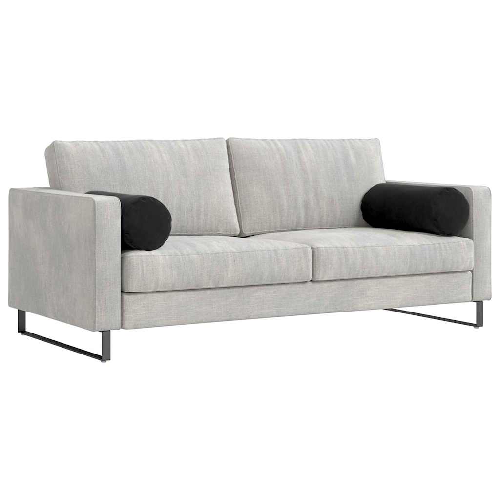 vidaXL Poduszki Wałkowe 2 pcs Czarny Ø 25 x 70 cm Tkanina sztruksowa