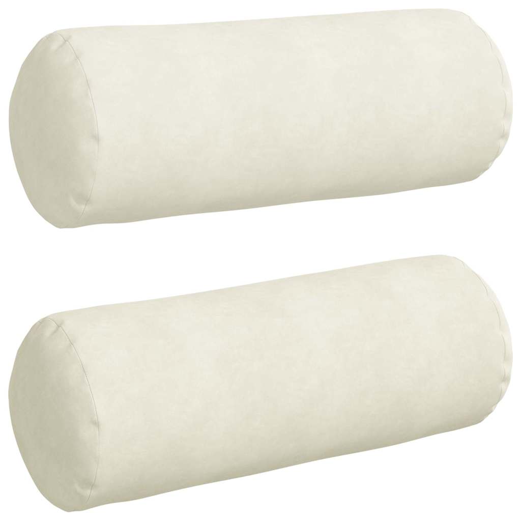 vidaXL Poduszki Wałkowe 2 pcs Kremowy Ø 25 x 70 cm Tkanina sztruksowa