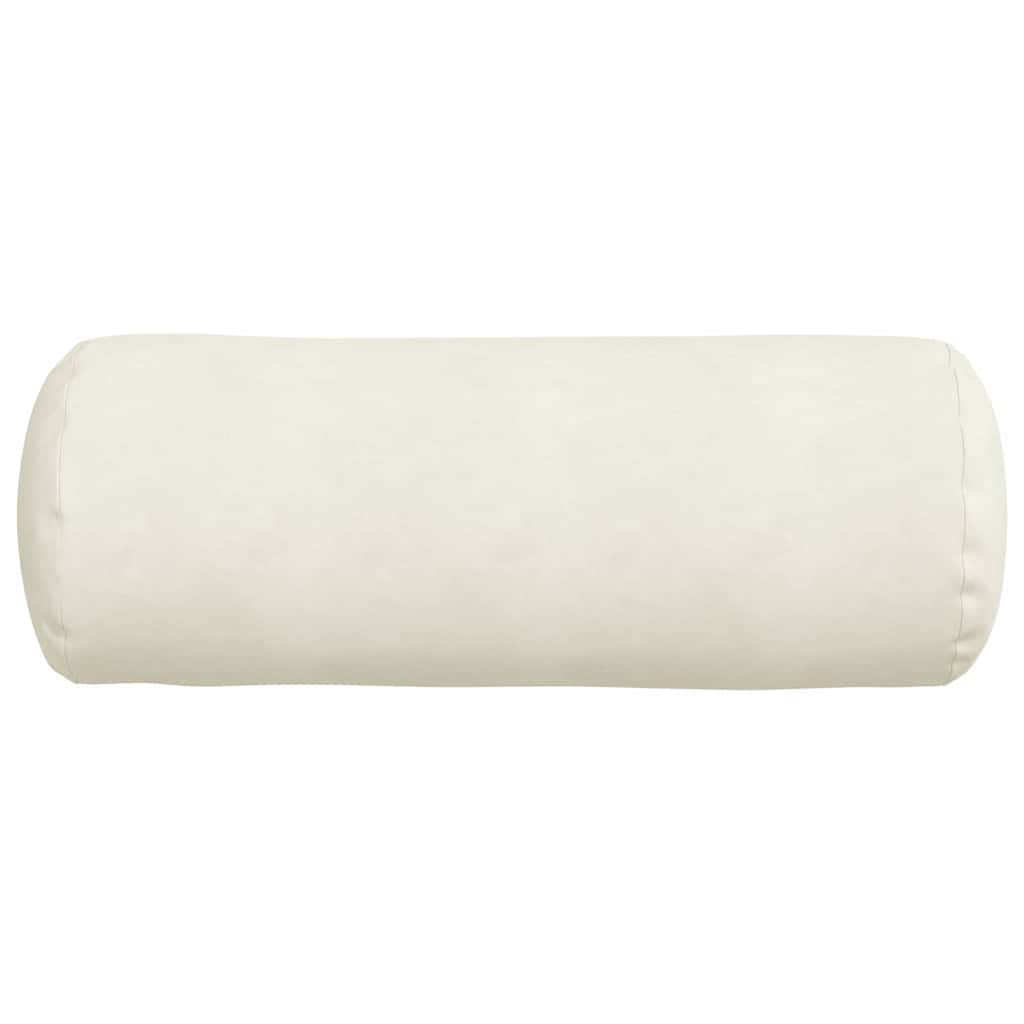 vidaXL Poduszki Wałkowe 2 pcs Kremowy Ø 25 x 70 cm Tkanina sztruksowa