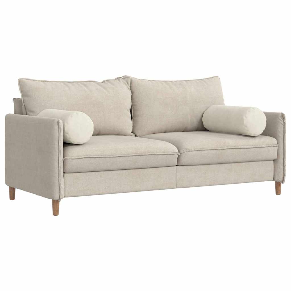 vidaXL Poduszki Wałkowe 2 pcs Kremowy Ø 25 x 70 cm Tkanina sztruksowa