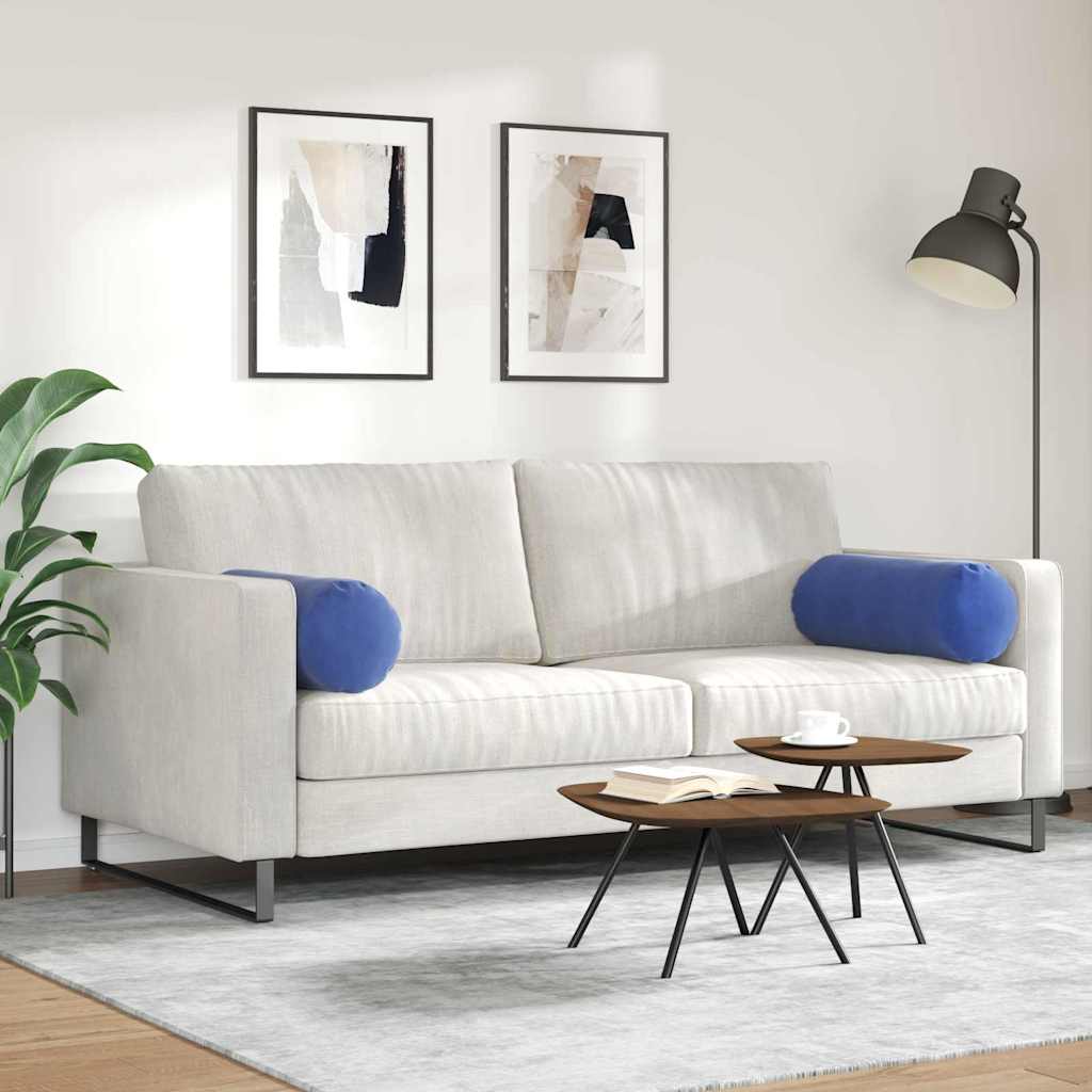 vidaXL Poduszki Wałkowe 2 pcs Niebieski policyjny Ø 25 x 70 cm