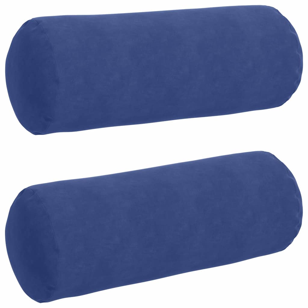 vidaXL Poduszki Wałkowe 2 pcs Niebieski policyjny Ø 25 x 70 cm