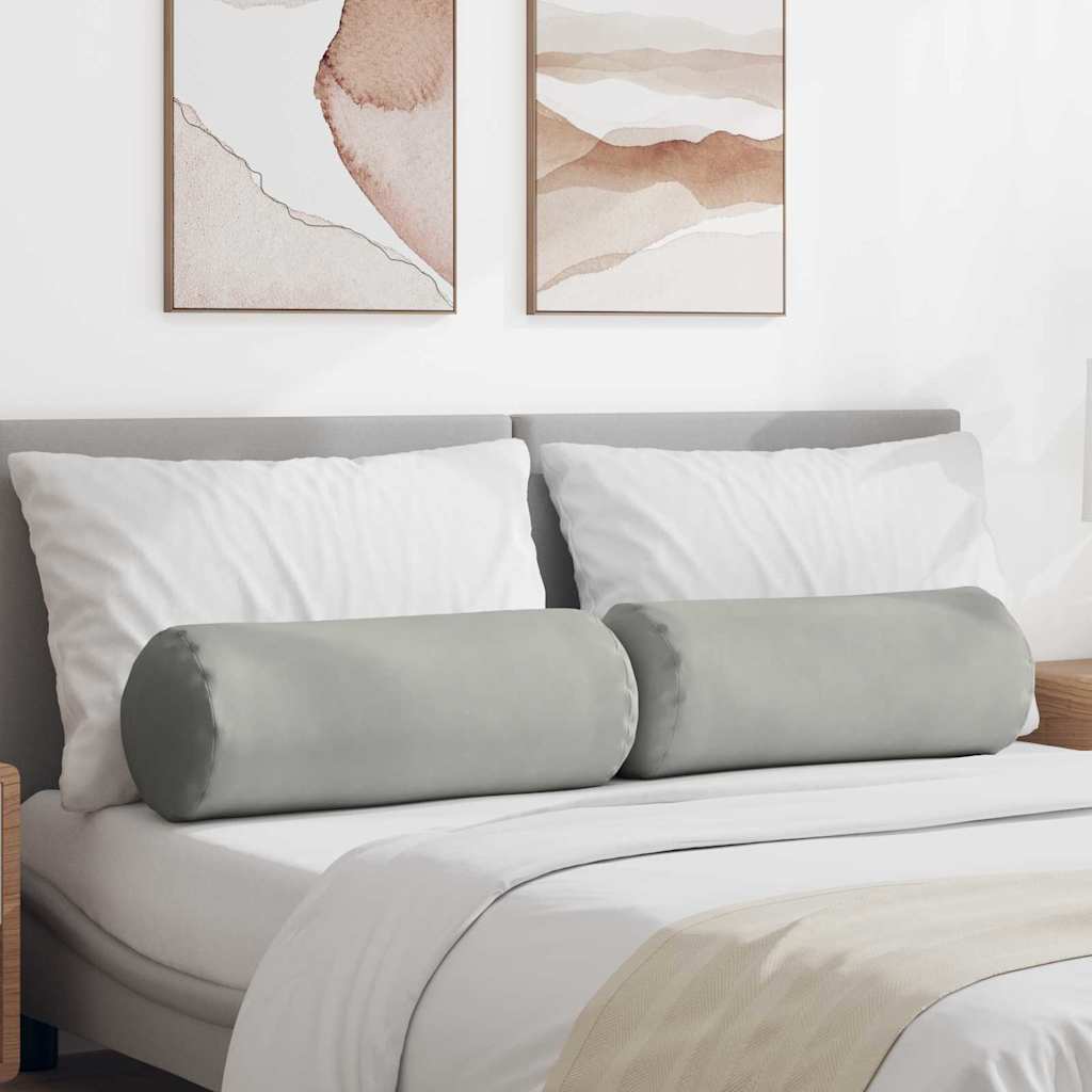 vidaXL Poduszki Wałkowe 2 pcs Jasnoszary Ø 25 x 70 cm