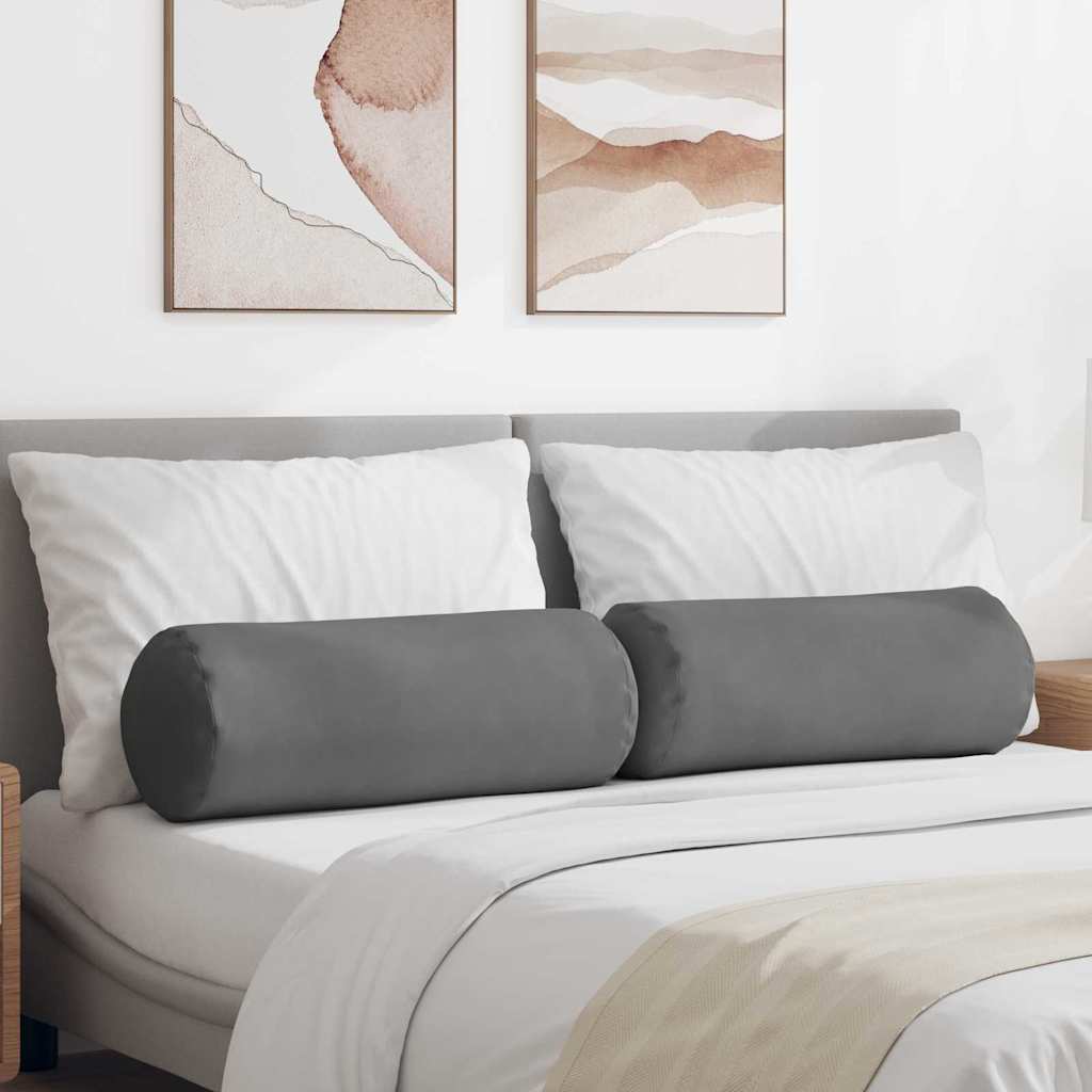 vidaXL Poduszki Wałkowe 2 pcs Ciemnoszary Ø 25 x 70 cm