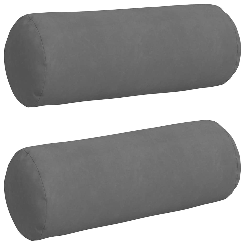 vidaXL Poduszki Wałkowe 2 pcs Ciemnoszary Ø 25 x 70 cm