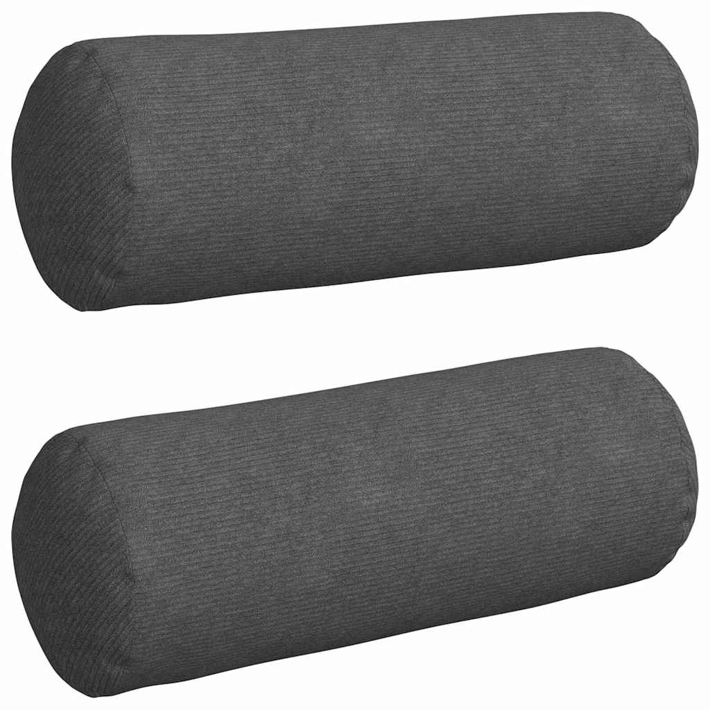 vidaXL Poduszki Wałkowe 2 pcs Ciemnoszary Ø 25 x 70 cm
