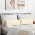 vidaXL Poduszki Wałkowe 2 pcs Kremowy Ø 25 x 70 cm Tkanina sztruksowa